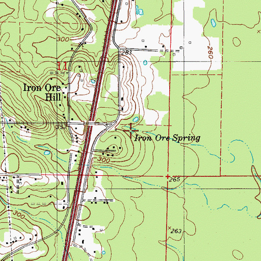 Topographic Map of Iron Ore Spring, AR