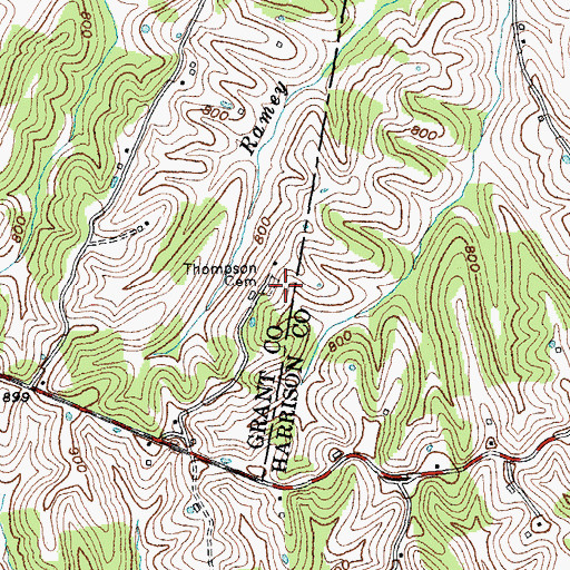 Topographic Map of Thompson Cemetery, KY