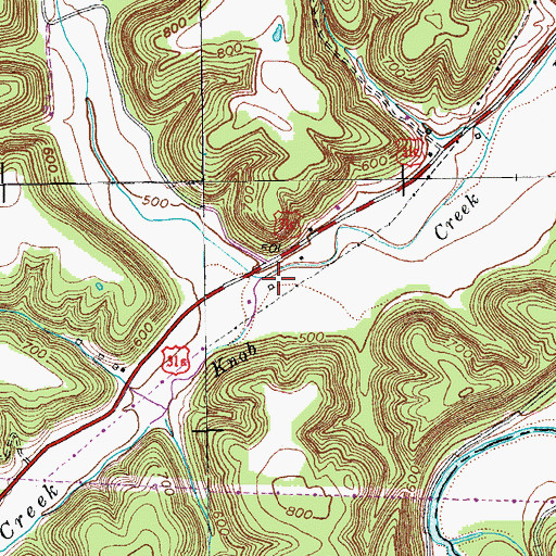 Topographic Map of Thompson Creek, KY