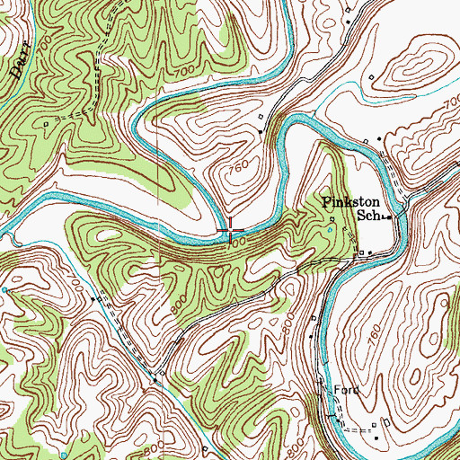 Topographic Map of Thompson Creek, KY