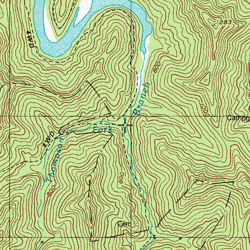 Topographic Map of Thompson Fork, KY
