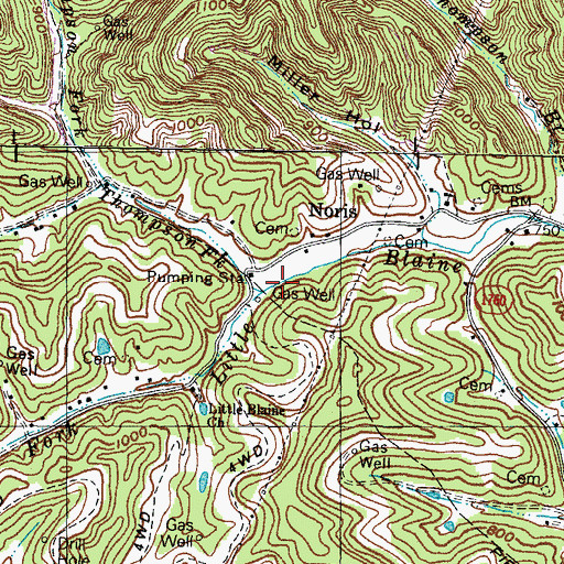 Topographic Map of Thompson Fork, KY