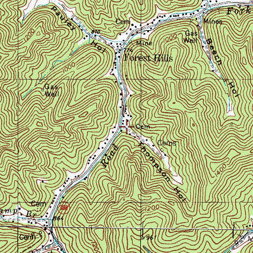 Topographic Map of Thompson Hollow, KY