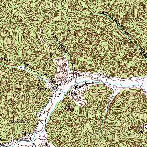 Topographic Map of Thompson Hollow, KY
