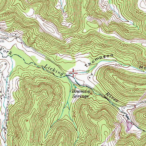 Topographic Map of Thompson Hollow, KY