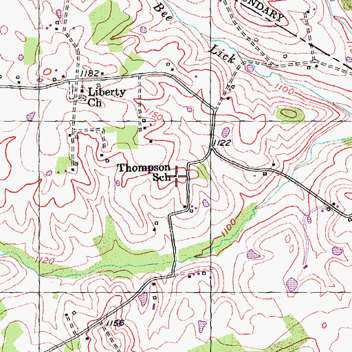 Topographic Map of Thompson School, KY