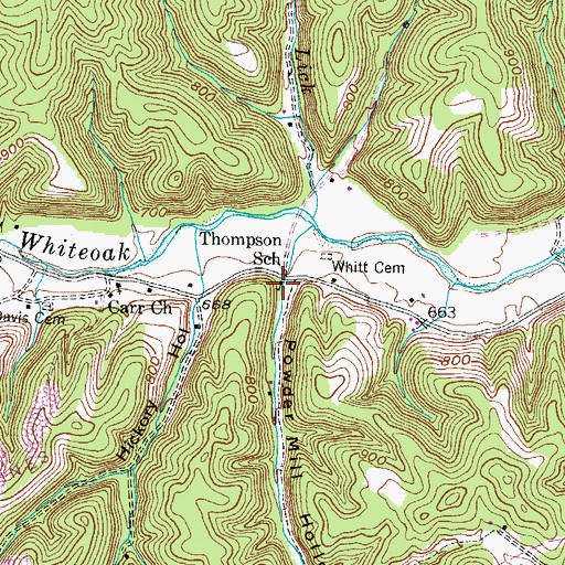 Topographic Map of Thompson School, KY