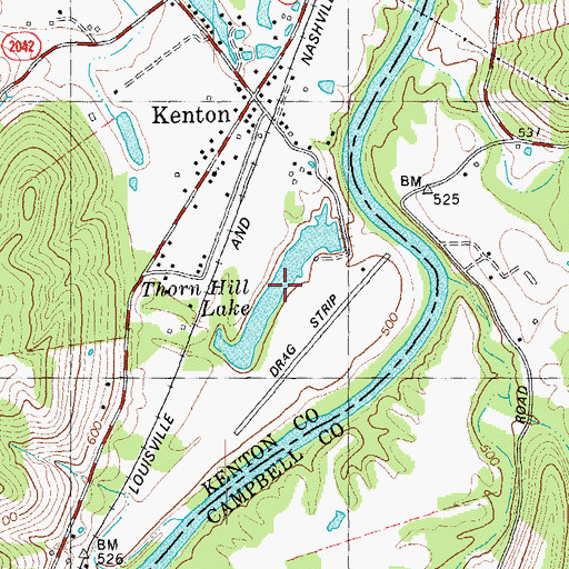 Topographic Map of Thorn Hill Lake, KY