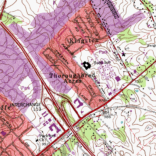 Topographic Map of Thoroughbred Acres, KY