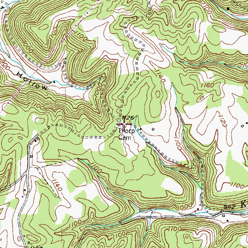 Topographic Map of Thorp Cemetery, KY