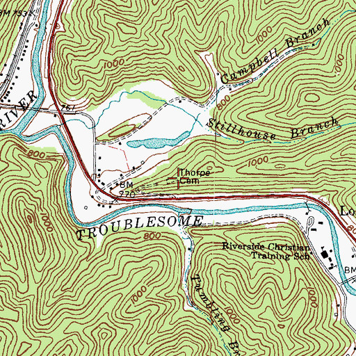 Topographic Map of Thorpe Cemetery, KY