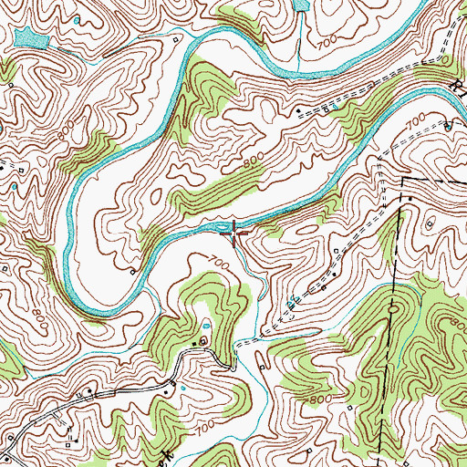 Topographic Map of Three Lick Creek, KY