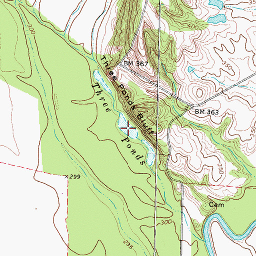 Topographic Map of Three Ponds, KY