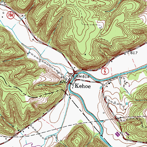 Topographic Map of Three Prong Branch, KY