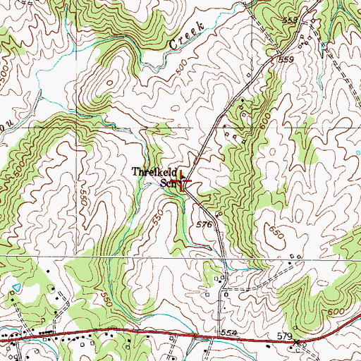 Topographic Map of Threlkeld School, KY