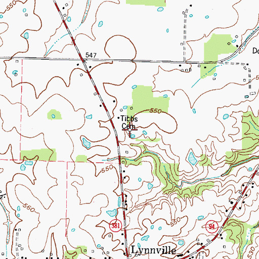 Topographic Map of Tibbs Cemetery, KY