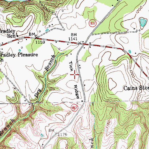Topographic Map of Tick Ridge, KY