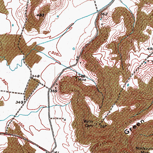 Topographic Map of Tigg Mine, KY