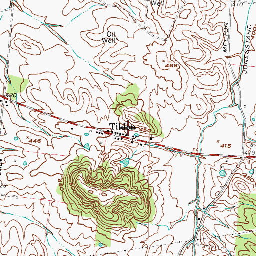 Topographic Map of Tilden, KY