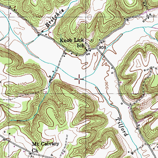 Topographic Map of Tilford Creek, KY