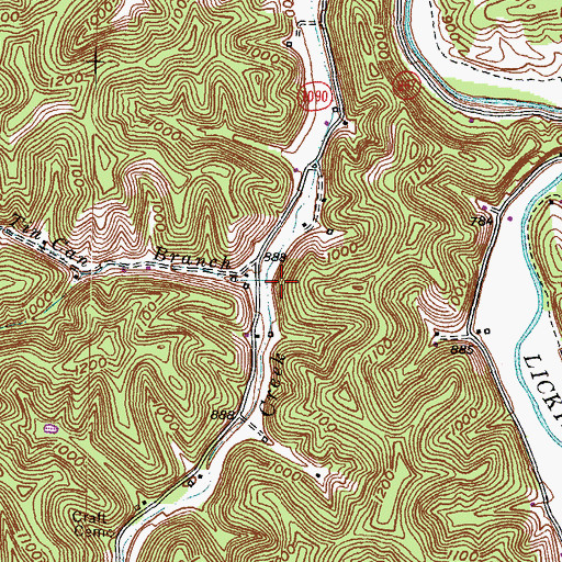 Topographic Map of Tin Can Branch, KY