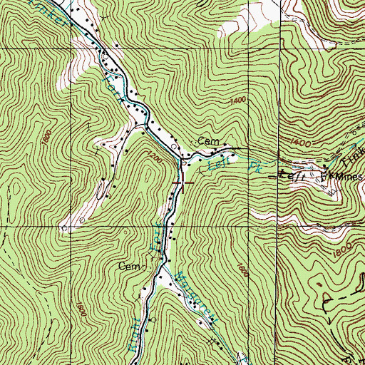 Topographic Map of Tinker Fork School, KY