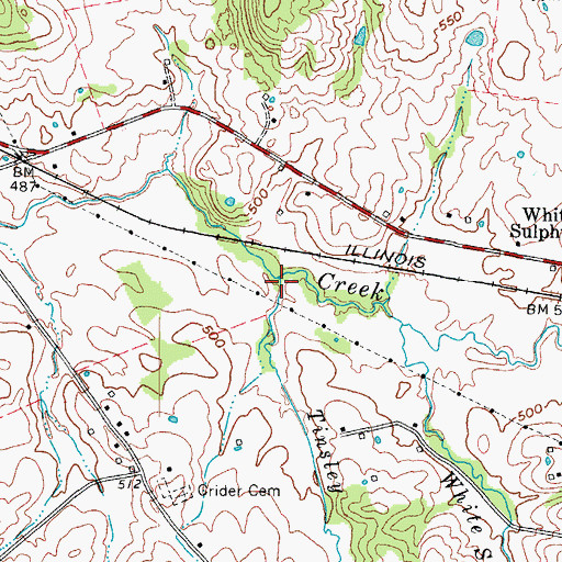 Topographic Map of Tinsley Creek, KY