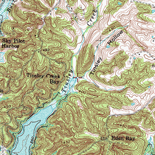 Topographic Map of Tinsley Hollow, KY