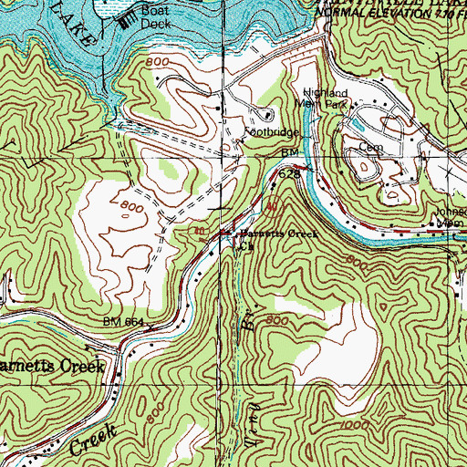 Topographic Map of Tiny Branch, KY
