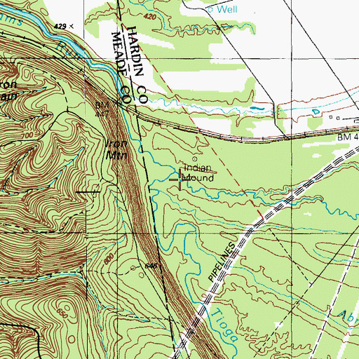 Topographic Map of Tioga Creek, KY