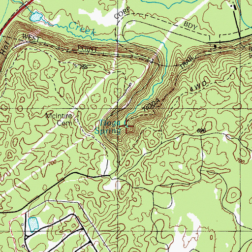 Topographic Map of Tioga Spring, KY