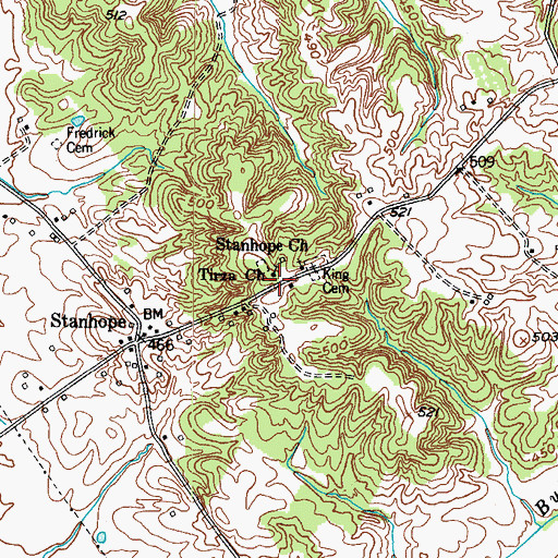 Topographic Map of Tirza Church, KY