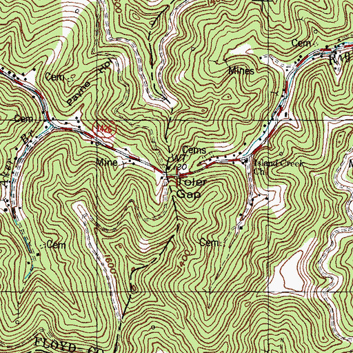 Topographic Map of Toler Gap, KY