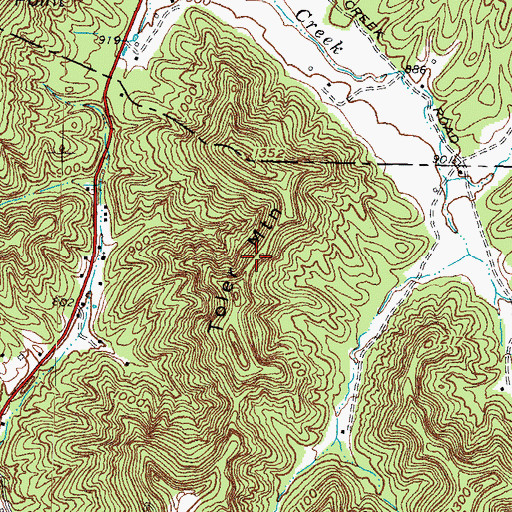 Topographic Map of Toler Mountain, KY