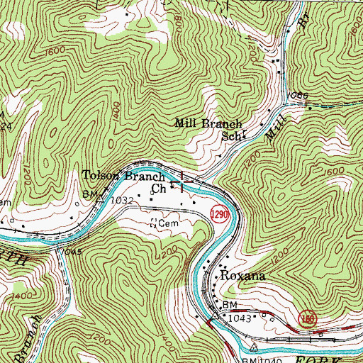 Topographic Map of Tolson Branch Church, KY
