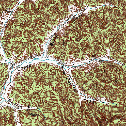 Topographic Map of Tom Doolin Fork, KY