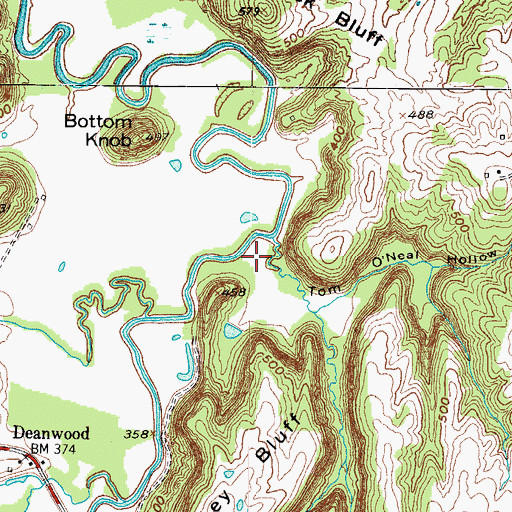 Topographic Map of Tom O'Neal Hollow, KY
