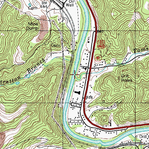 Topographic Map of Toms Creek, KY