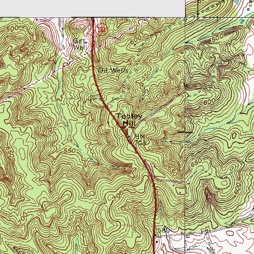Topographic Map of Tooley Hill, KY