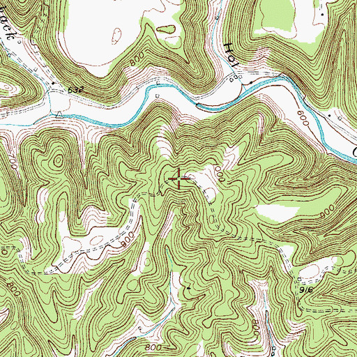 Topographic Map of Tooley Ridge, KY