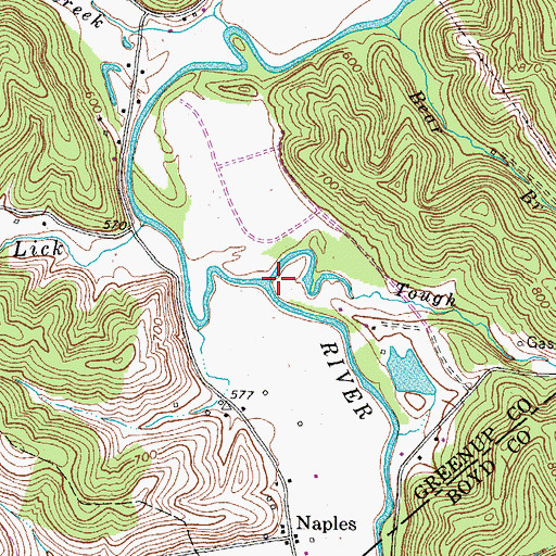 Topographic Map of Tough Branch, KY