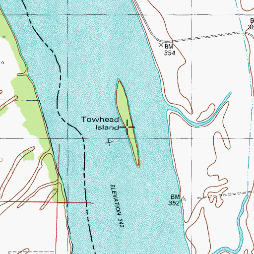 Topographic Map of Towhead Island, KY