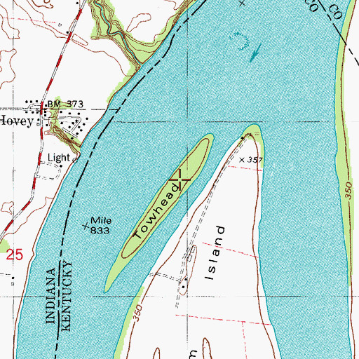 Topographic Map of Towhead Island, KY