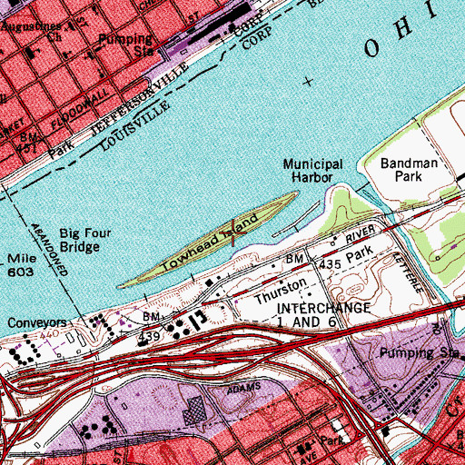 Topographic Map of Towhead Island, KY