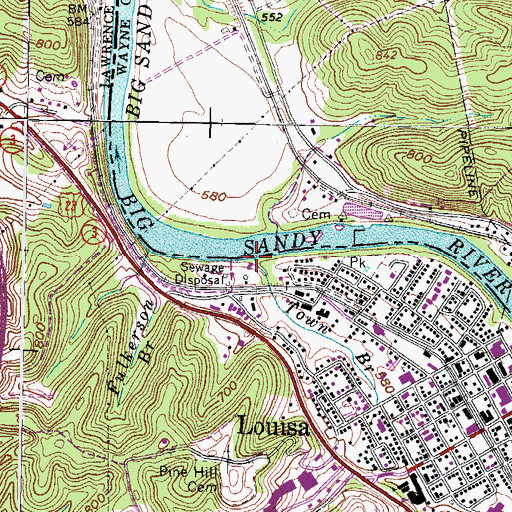 Topographic Map of Town Branch, KY