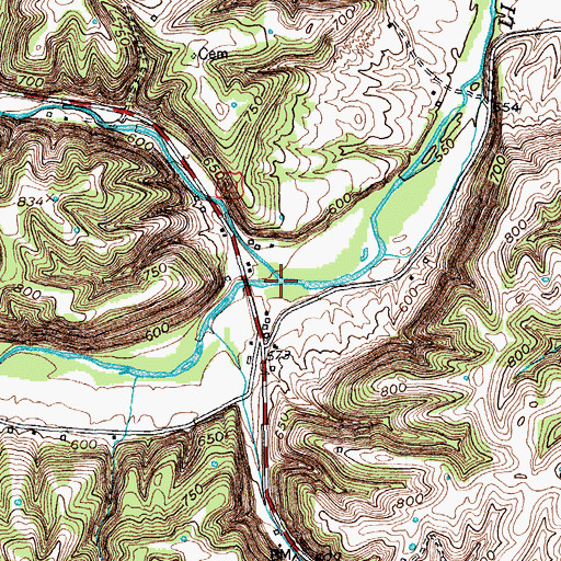 Topographic Map of Town Branch, KY