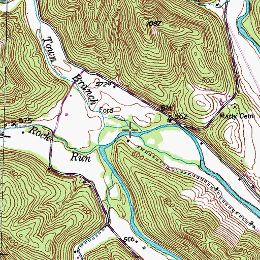 Topographic Map of Town Branch, KY