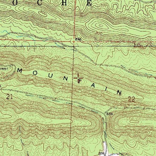 Topographic Map of Jack Mountain, AR