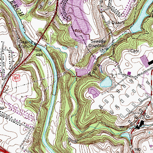 Topographic Map of Town Creek, KY