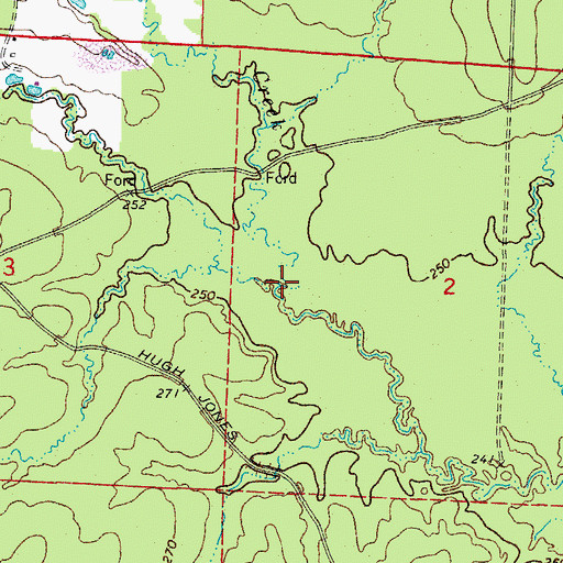 Topographic Map of Jack Nutt Branch, AR